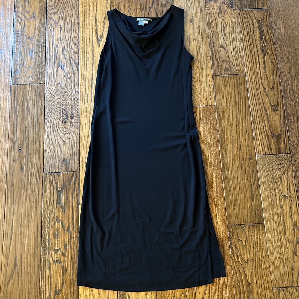 Black Sleeveless Mini Dress with Side Slit